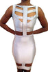 Sexy Metallic White Strappy Midi Dress
